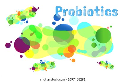 
Vector illustration of probiotics on a transparent background. Pharmaceutical bacteria or germs.