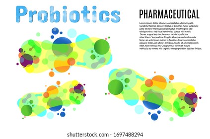 
Ilustración vectorial de los probióticos en un fondo transparente. Bacterias o gérmenes farmacéuticos.