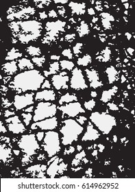 Vector illustration. Problematic scratches, cracks, walls, destruction, old mottled patterns. Obsolete infrastructure, corruption, destruction. The effect of dirt, grain, overlap, spray.