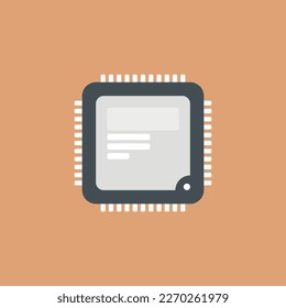 Vektorgrafik von Prozessorsymbol, Computerdetails, Chip, Netzwerk, System.