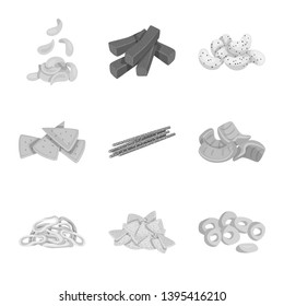 Vector illustration of product and menu logo. Set of product and bar vector icon for stock.