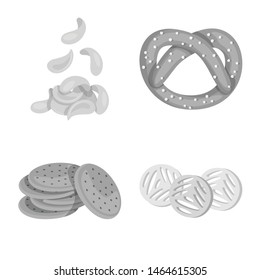 Vector illustration of product and menu logo. Set of product and bar stock symbol for web.