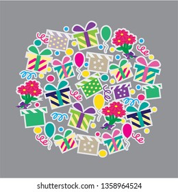 Vector illustration for product packaging for shop/ gift / message. trade packaging. For Lettering card/invitation/banner template. For Calligraphy background. For Lettering typography poster. EPS 10
