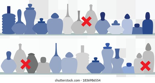 vector illustration for product placement in storage and shops and deadstock economy 