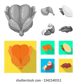 Vector illustration of product and poultry icon. Collection of product and agriculture    stock vector illustration.