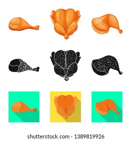 Vector illustration of product and poultry icon. Collection of product and agriculture    stock vector illustration.