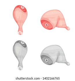 Vector illustration of product and poultry icon. Set of product and agriculture    stock vector illustration.