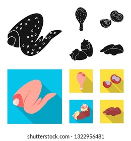 Vector illustration of product and poultry logo. Collection of product and agriculture    stock vector illustration.