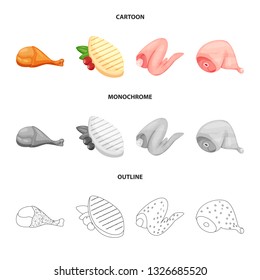 Vector illustration of product and poultry logo. Collection of product and agriculture    vector icon for stock.