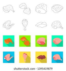 Vector illustration of product and poultry logo. Collection of product and agriculture    vector icon for stock.