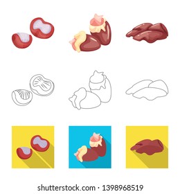 Vector illustration of product and poultry logo. Set of product and agriculture    stock symbol for web.