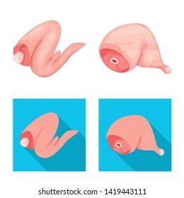 Vector illustration of product and poultry logo. Collection of product and agriculture    vector icon for stock.