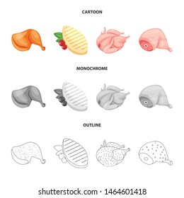 Vector illustration of product and poultry logo. Set of product and agriculture vector icon for stock.