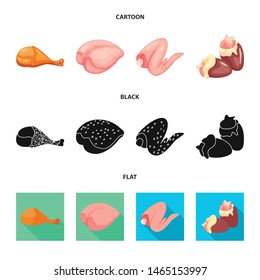 Vector illustration of product and poultry logo. Collection of product and agriculture stock vector illustration.