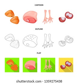 Vector illustration of product and poultry sign. Collection of product and agriculture    vector icon for stock.