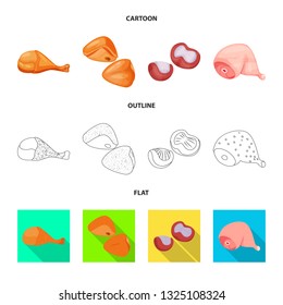 Vector illustration of product and poultry symbol. Collection of product and agriculture    vector icon for stock.