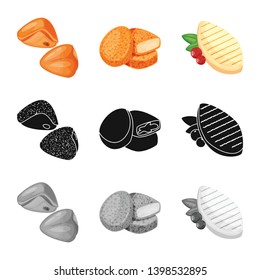 Vector illustration of product and poultry symbol. Set of product and agriculture    vector icon for stock.
