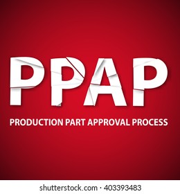 Vector illustration of Production part approval process method. PPAP is a method for setting up the approval process of the parts intended for the production