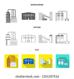 Vector illustration of production and structure icon. Collection of production and technology stock symbol for web.
