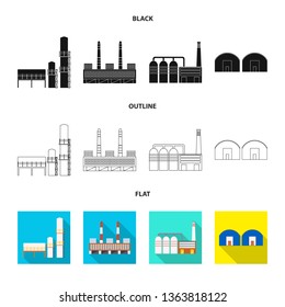 Vector illustration of production and structure icon. Set of production and technology stock symbol for web.