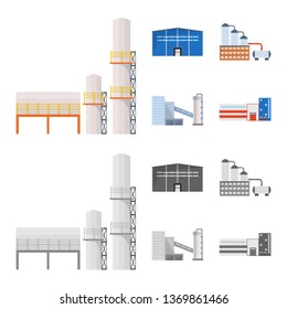 Vector illustration of production and structure icon. Set of production and technology stock symbol for web.