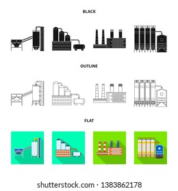 Vector illustration of production and structure icon. Set of production and technology stock symbol for web.