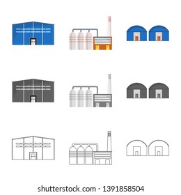 Vector illustration of production and structure icon. Collection of production and technology stock symbol for web.