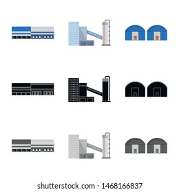 Vector illustration of production and structure icon. Set of production and technology stock symbol for web.