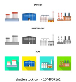 Vector illustration of production and structure logo. Collection of production and technology stock vector illustration.