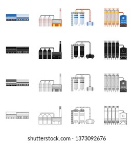 Vector illustration of production and structure logo. Collection of production and technology stock symbol for web.