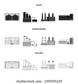 Vector illustration of production and structure logo. Set of production and technology stock symbol for web.