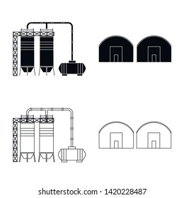 Vector illustration of production and structure logo. Collection of production and technology stock vector illustration.