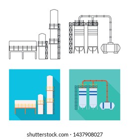Vector illustration of production and structure logo. Collection of production and technology vector icon for stock.