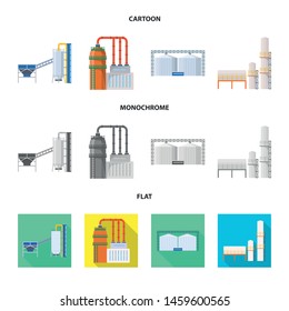 Vector illustration of production and structure logo. Collection of production and technology stock symbol for web.