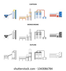 Vector illustration of production and structure sign. Collection of production and technology stock vector illustration.