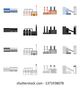 Vector illustration of production and structure sign. Set of production and technology stock symbol for web.