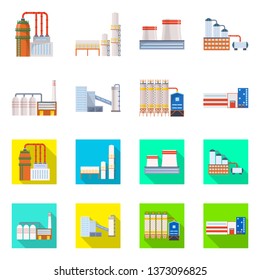 Vector illustration of production and structure sign. Set of production and technology stock symbol for web.