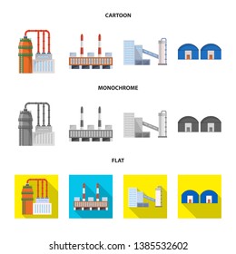 Vector illustration of production and structure sign. Set of production and technology stock vector illustration.