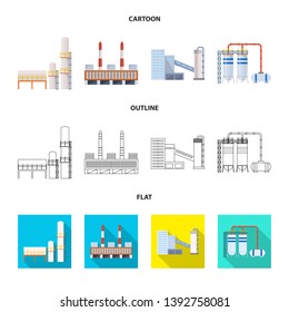 Vector illustration of production and structure sign. Set of production and technology vector icon for stock.