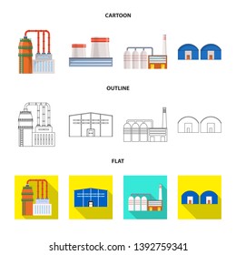 Vector illustration of production and structure sign. Set of production and technology vector icon for stock.