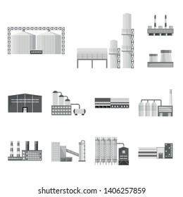 Vector illustration of production and structure sign. Set of production and technology vector icon for stock.