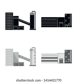 Vector illustration of production and structure sign. Collection of production and technology stock symbol for web.