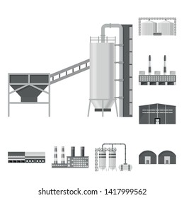Vector illustration of production and structure sign. Set of production and technology stock symbol for web.