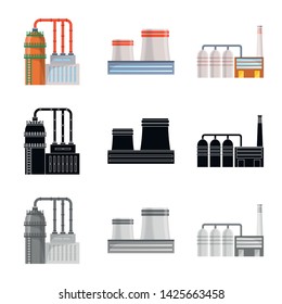 Vector illustration of production and structure sign. Set of production and technology stock symbol for web.