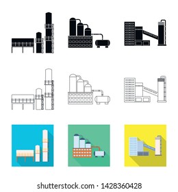Vector illustration of production and structure sign. Collection of production and technology stock vector illustration.