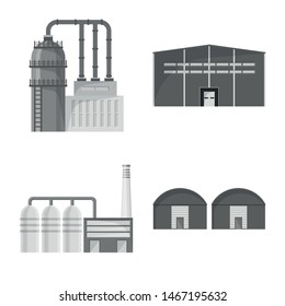 Vector illustration of production and structure sign. Set of production and technology stock symbol for web.