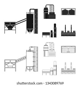 Vector illustration of production and structure symbol. Set of production and technology stock vector illustration.