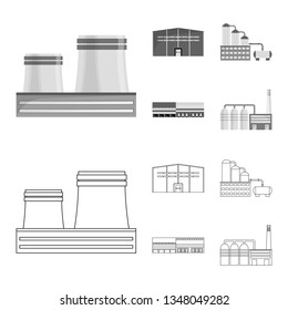Vector illustration of production and structure symbol. Set of production and technology vector icon for stock.