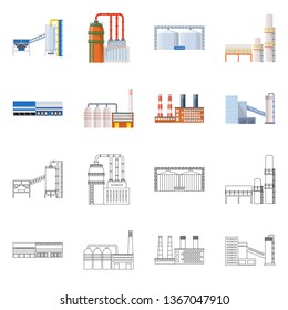 Vector illustration of production and structure symbol. Set of production and technology stock vector illustration.