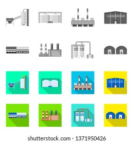 Vector illustration of production and structure symbol. Set of production and technology vector icon for stock.